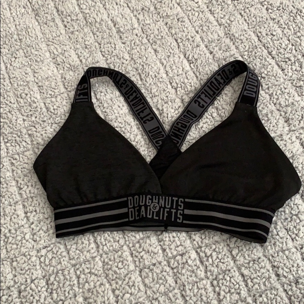Doughnuts and Deadlifts sports bra